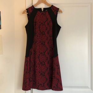 Michael Kors Red and Black Sleeveless A Line Dress